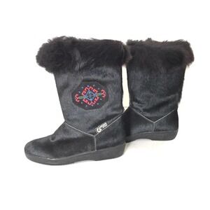Garden Sport | Fur Aztec Snow Boots Womens Size 37 Black US Size 7 Pull On